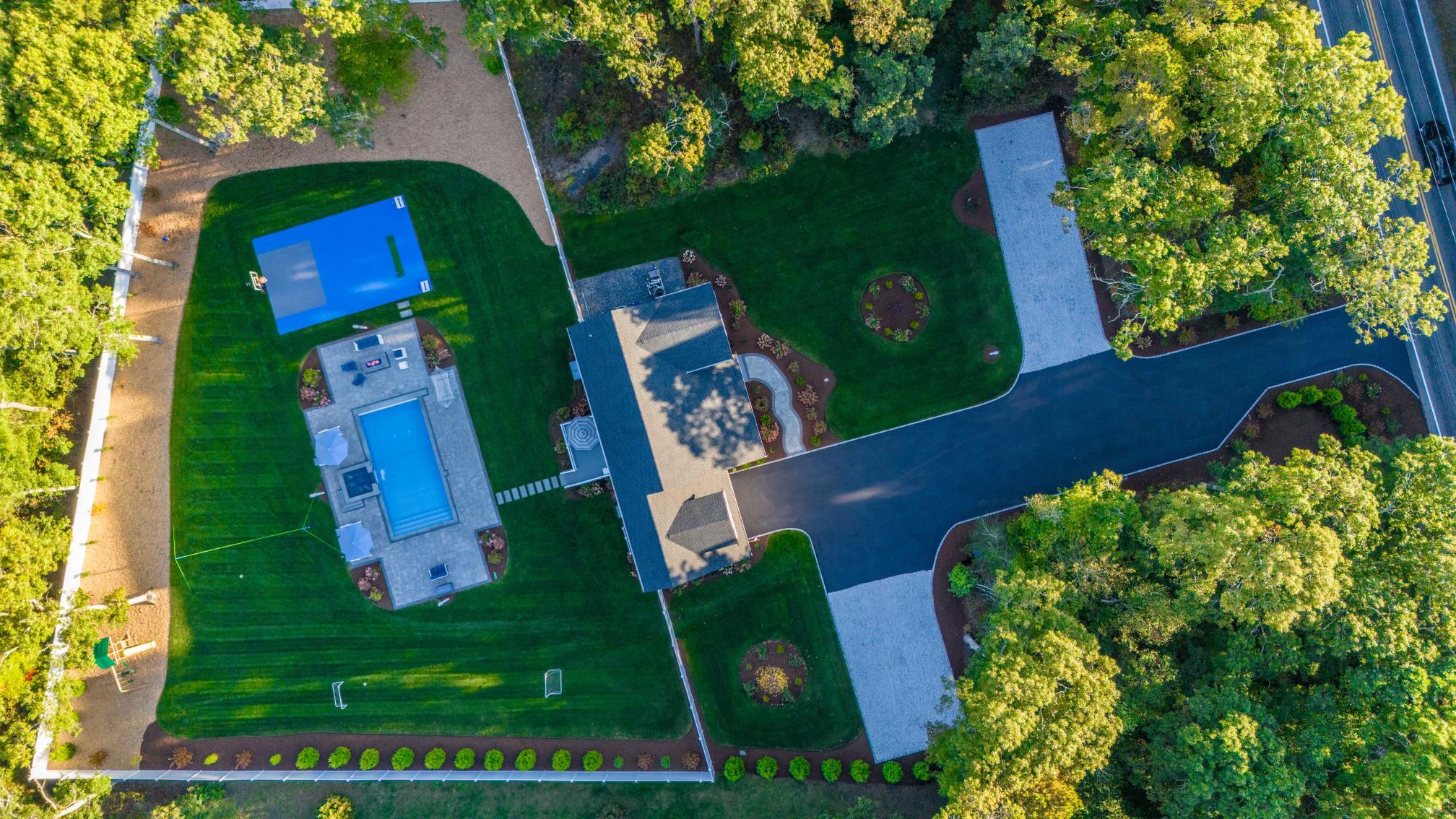 Aerial real estate property view