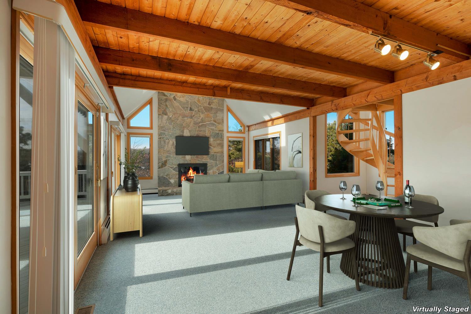 Virtually staged room
